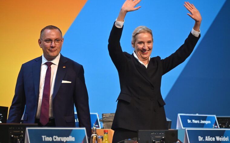 Weidel y Chrupalla nuevamente presidentes de AfD